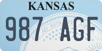 KS license plate 987AGF
