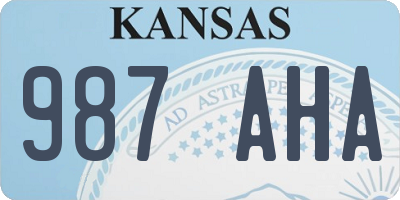 KS license plate 987AHA