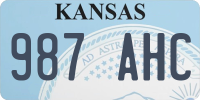 KS license plate 987AHC