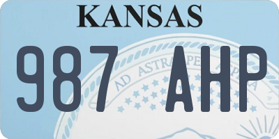 KS license plate 987AHP