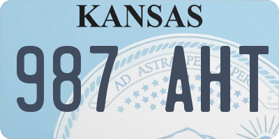 KS license plate 987AHT