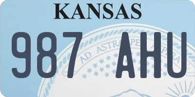 KS license plate 987AHU