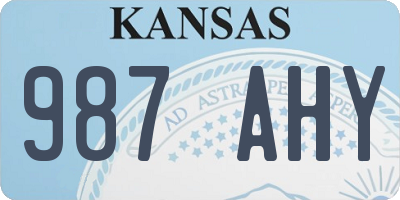 KS license plate 987AHY