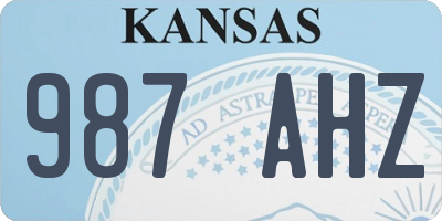 KS license plate 987AHZ