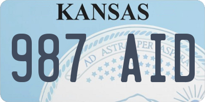 KS license plate 987AID