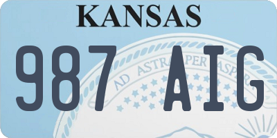 KS license plate 987AIG