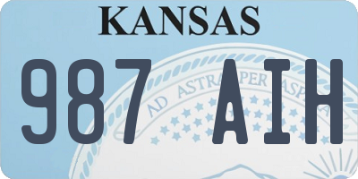 KS license plate 987AIH