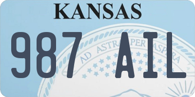 KS license plate 987AIL