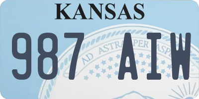 KS license plate 987AIW