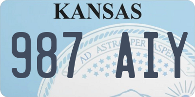KS license plate 987AIY