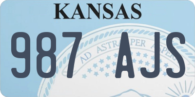 KS license plate 987AJS