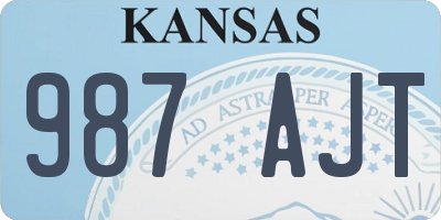 KS license plate 987AJT