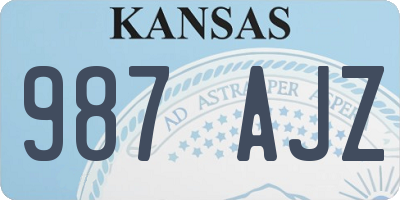 KS license plate 987AJZ