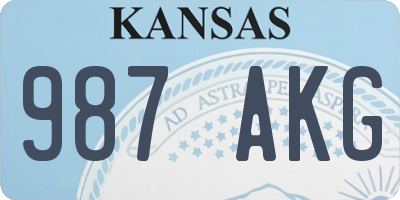 KS license plate 987AKG