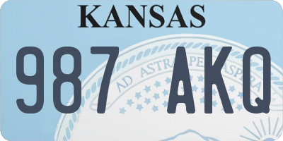 KS license plate 987AKQ