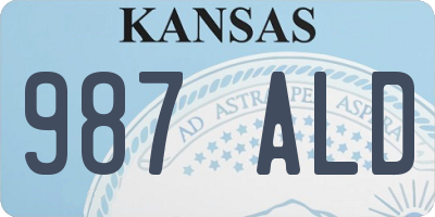 KS license plate 987ALD