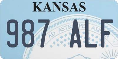 KS license plate 987ALF