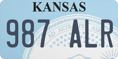 KS license plate 987ALR