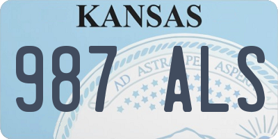 KS license plate 987ALS