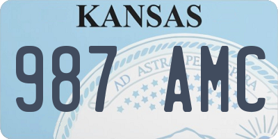 KS license plate 987AMC