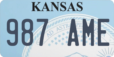 KS license plate 987AME