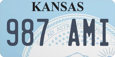 KS license plate 987AMI