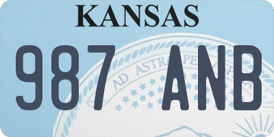 KS license plate 987ANB