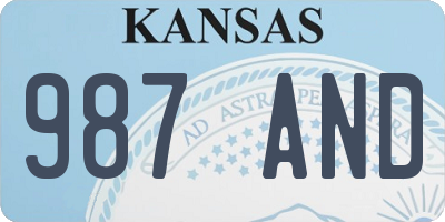 KS license plate 987AND