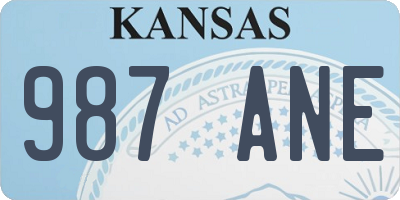 KS license plate 987ANE