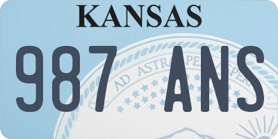 KS license plate 987ANS