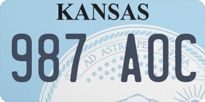 KS license plate 987AOC