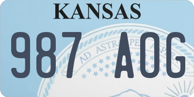 KS license plate 987AOG