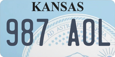KS license plate 987AOL