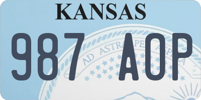 KS license plate 987AOP