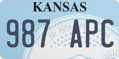 KS license plate 987APC