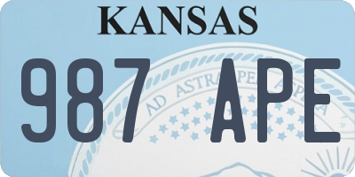 KS license plate 987APE