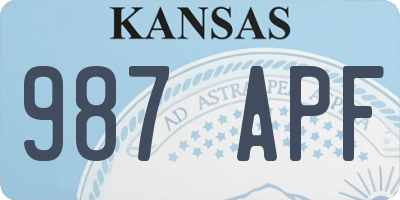 KS license plate 987APF