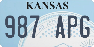 KS license plate 987APG