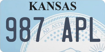 KS license plate 987APL