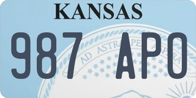 KS license plate 987APO