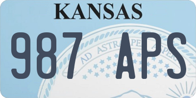 KS license plate 987APS