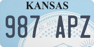 KS license plate 987APZ