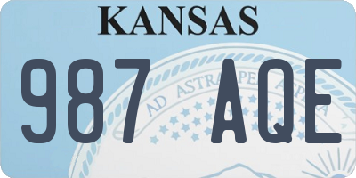 KS license plate 987AQE