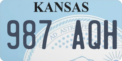 KS license plate 987AQH