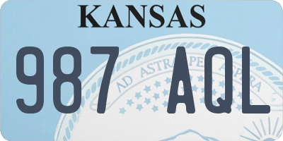 KS license plate 987AQL