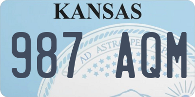 KS license plate 987AQM