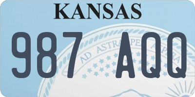 KS license plate 987AQQ