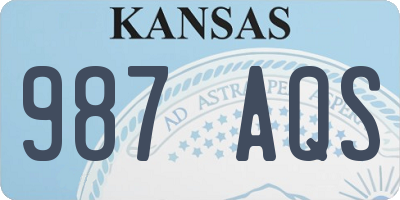KS license plate 987AQS