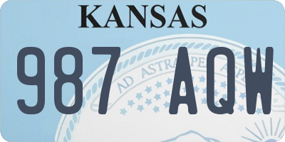 KS license plate 987AQW