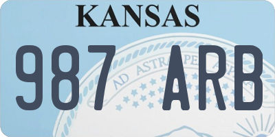 KS license plate 987ARB